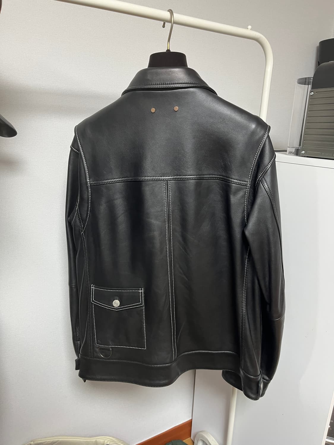 앤더슨벨 콘트라스트 스티치 레더 지퍼 트리거 자켓 M 상품이미지2