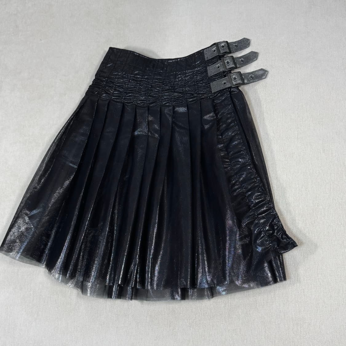 25SS Belted Pleated Black Skirt 상품이미지2