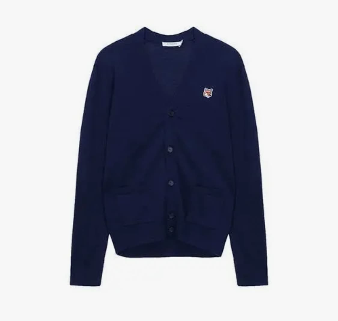 MAISON KITSUNE 메종키츠네 폭스 헤드 패치 브이넥 가디건 네 상품이미지1