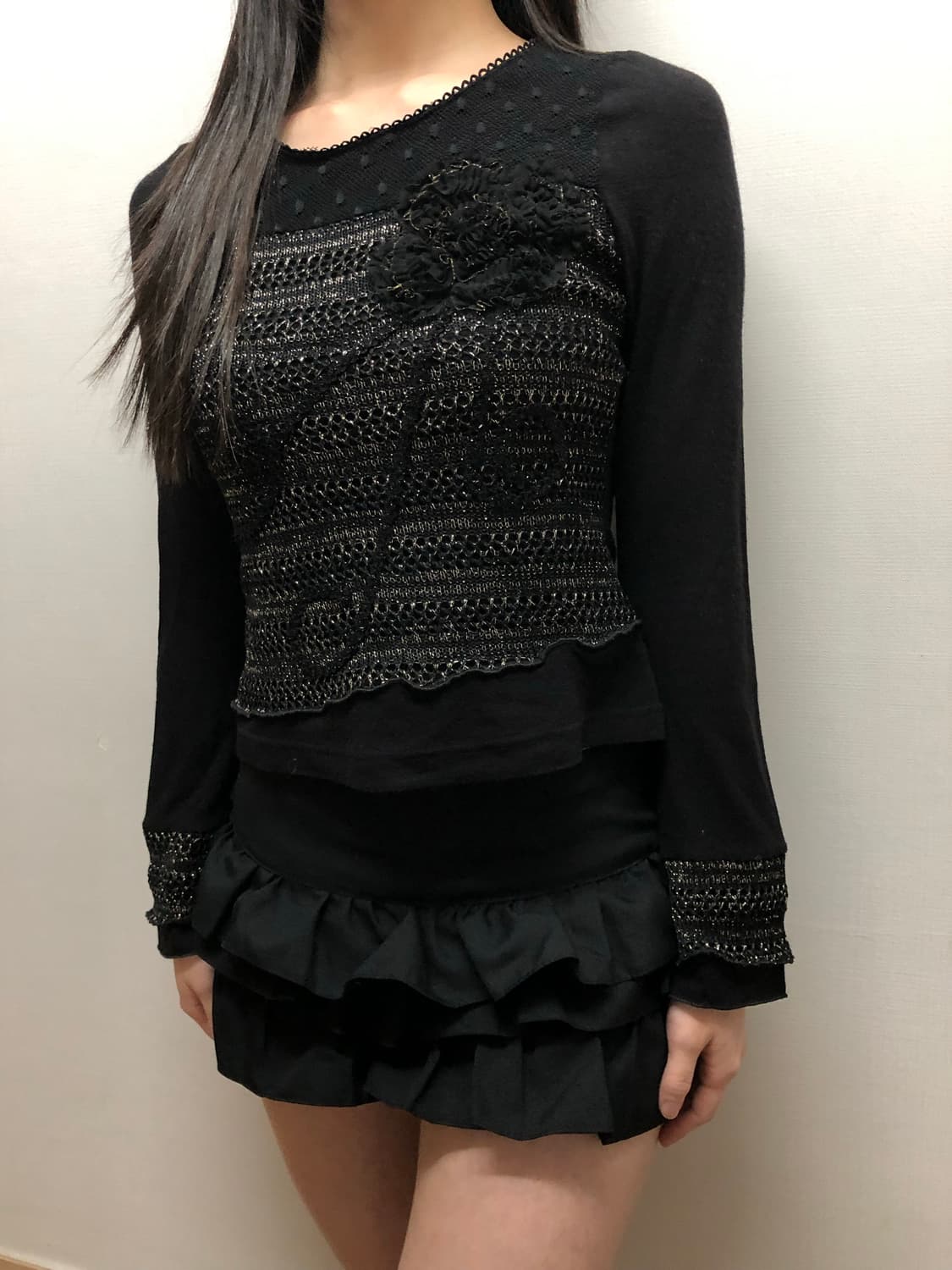 빈티지 블랙 오리엔탈 탑 상품이미지4