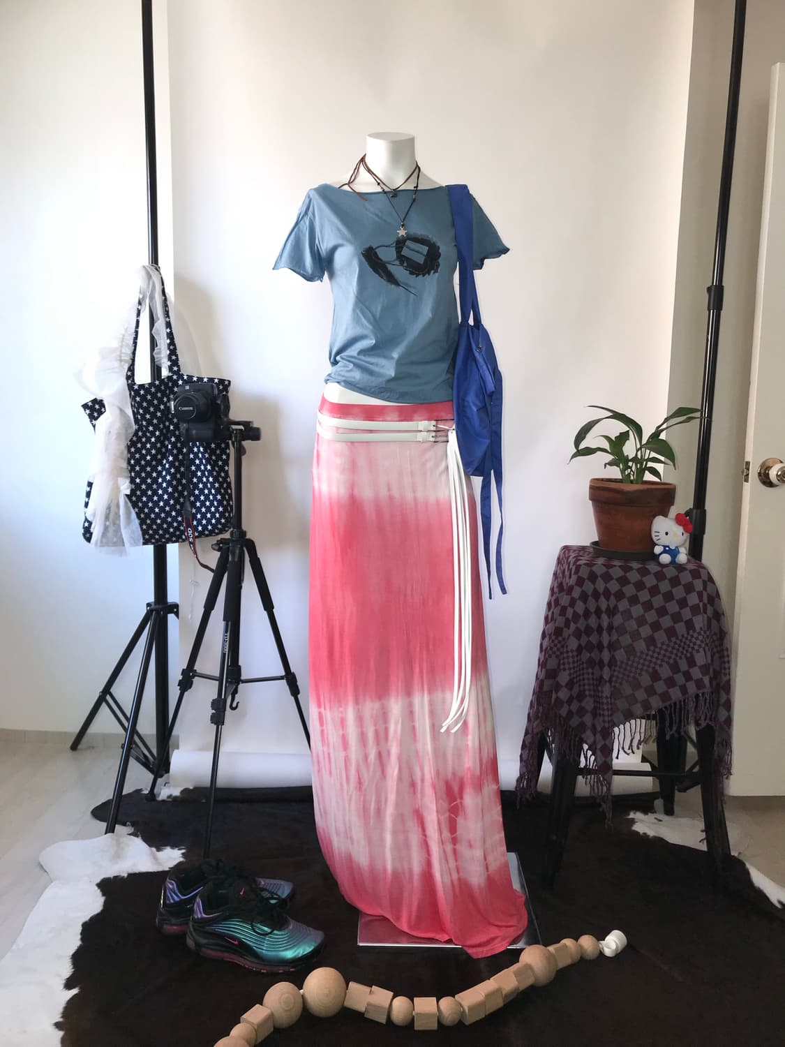 KAILANI USA Pink Tie-Die Long Skirt 상품이미지3