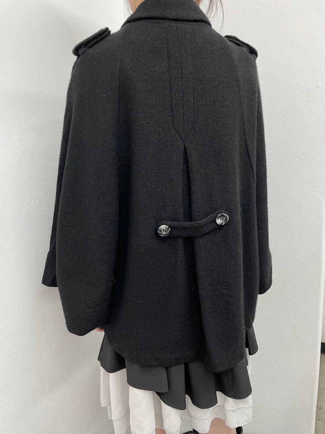 블랙 나폴레옹 버튼 케이프  상품이미지5