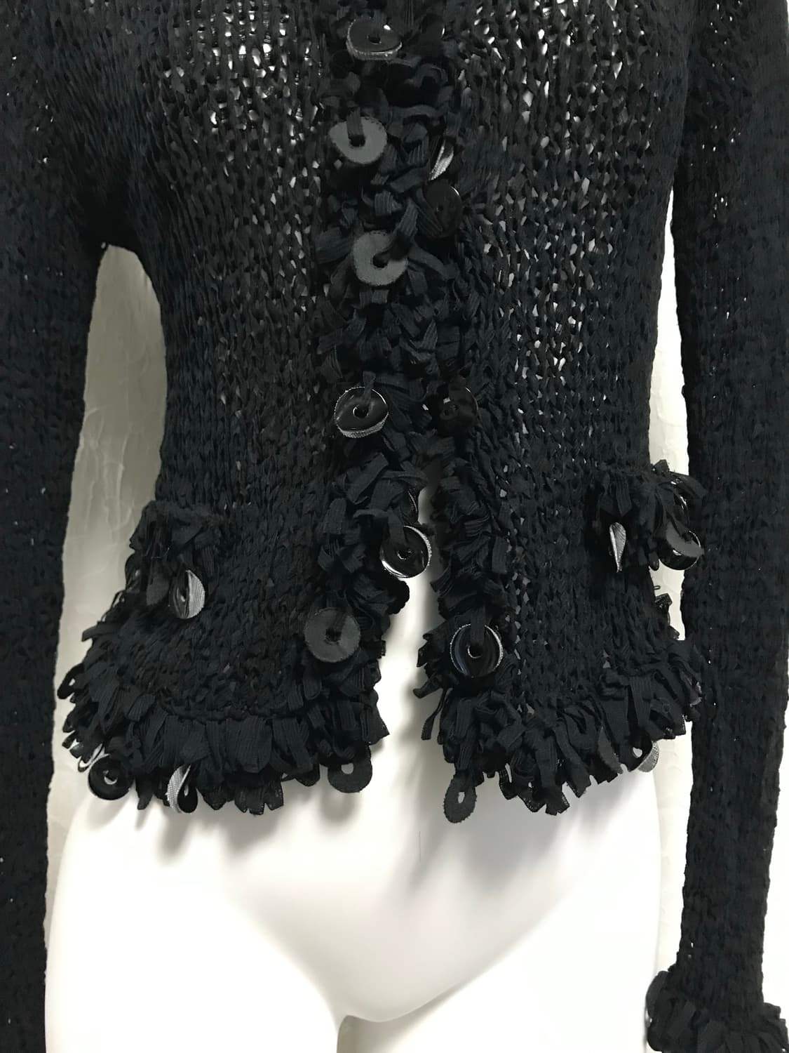 빈티지 hiroko bis 버튼 디테일 네트 가디건 상품이미지4