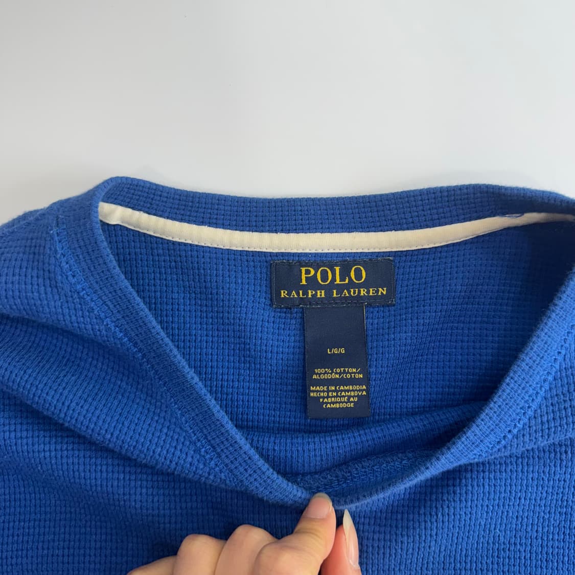 Polo 폴로 화이트 포니 블루 와플 니트 상품이미지5