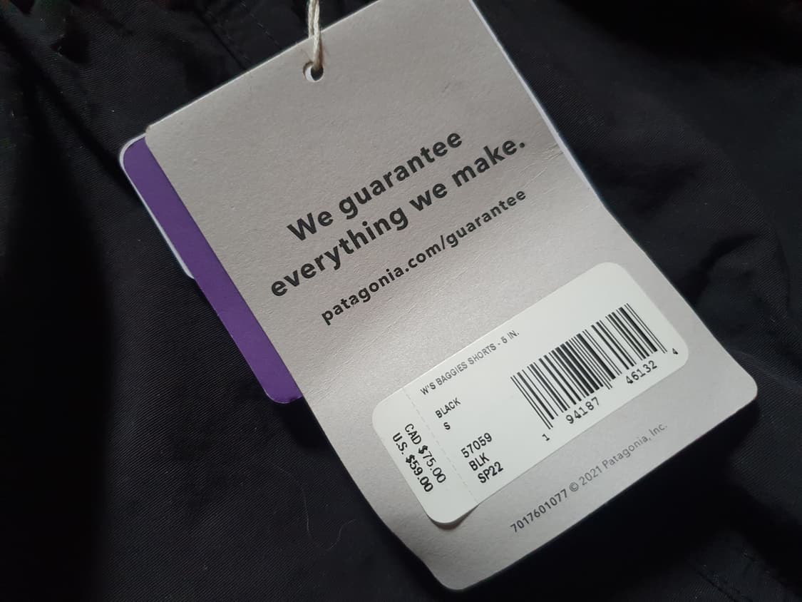 (새상품)파타고니아 여성 배기스5인치 블랙 S(27~28) 상품이미지5