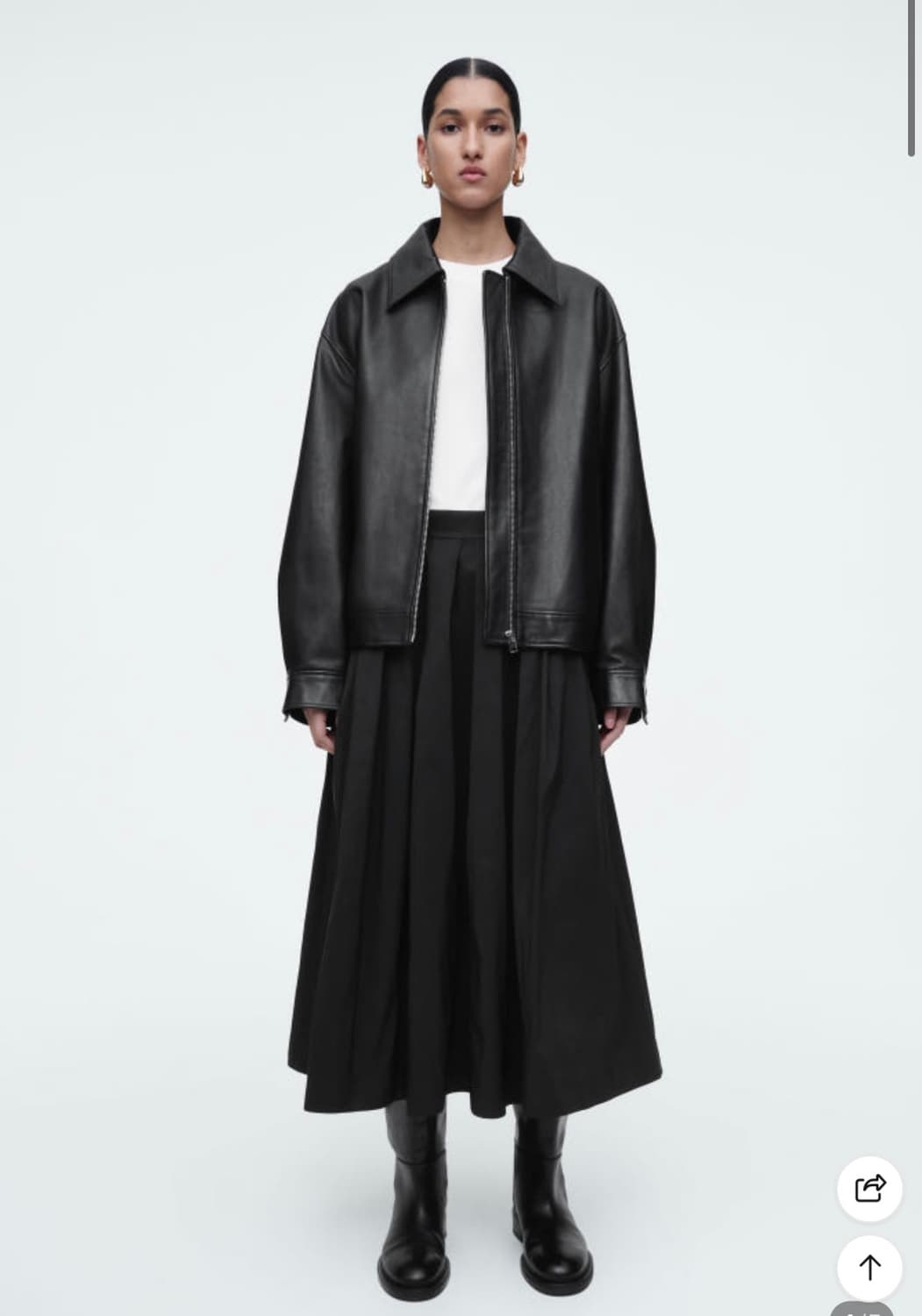 코스 플리티드 에이라인 미디 스커트 상품이미지3