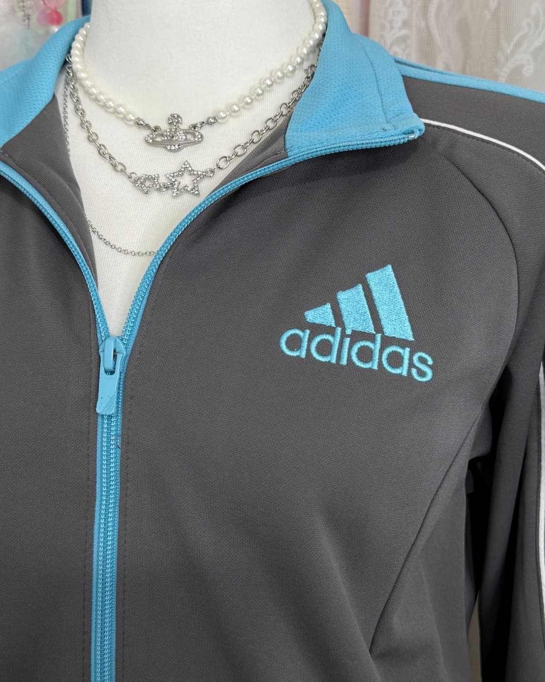 아디다스 그레이 & 하늘색 져지 상품이미지5