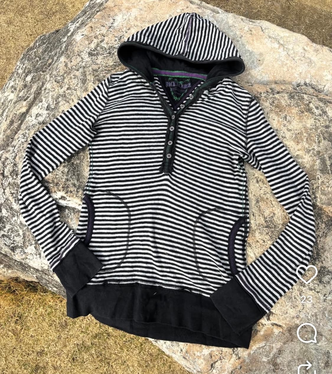 차일드매거진 빈티지 스트라이프 버튼 후디 너드 y2k 와투케 상품이미지1