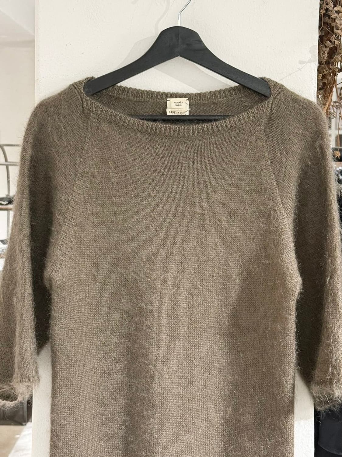 에르메스 올리브 실크 모헤어 라나울 하프 니트 상품이미지4