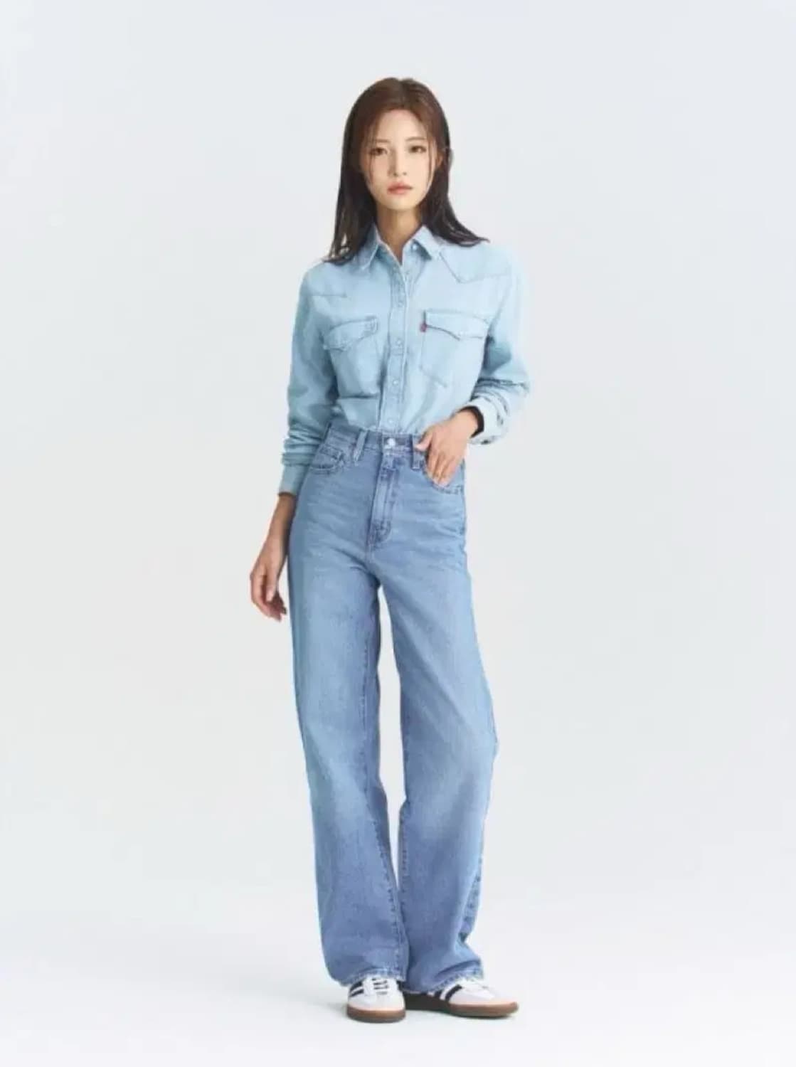 리바이스 하이웨스트 스트레이트 청바지 진 26 대드진 로우프로진 상품이미지8