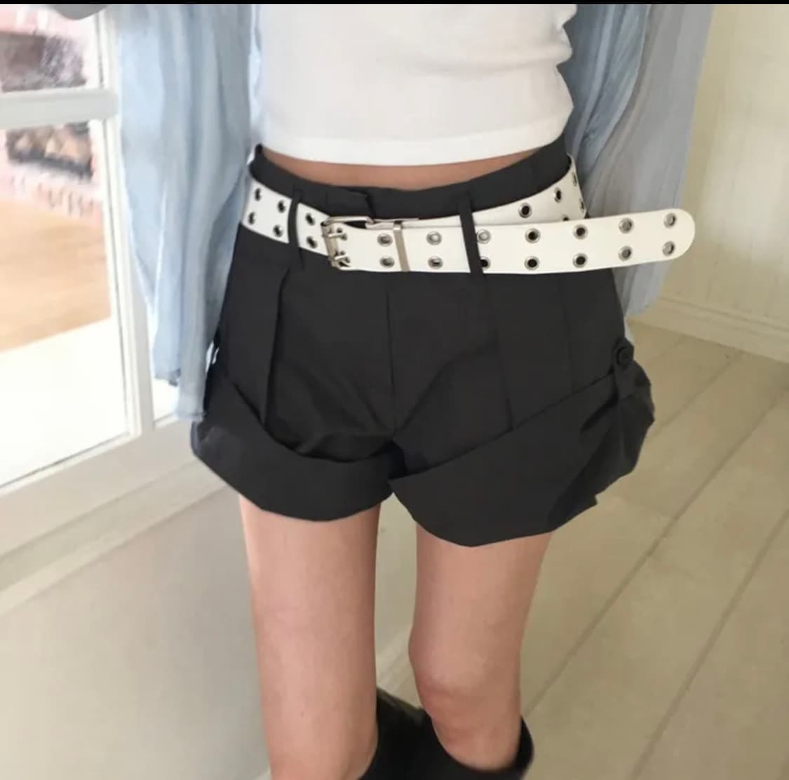 롤업 코튼 숏팬츠 M 상품이미지2