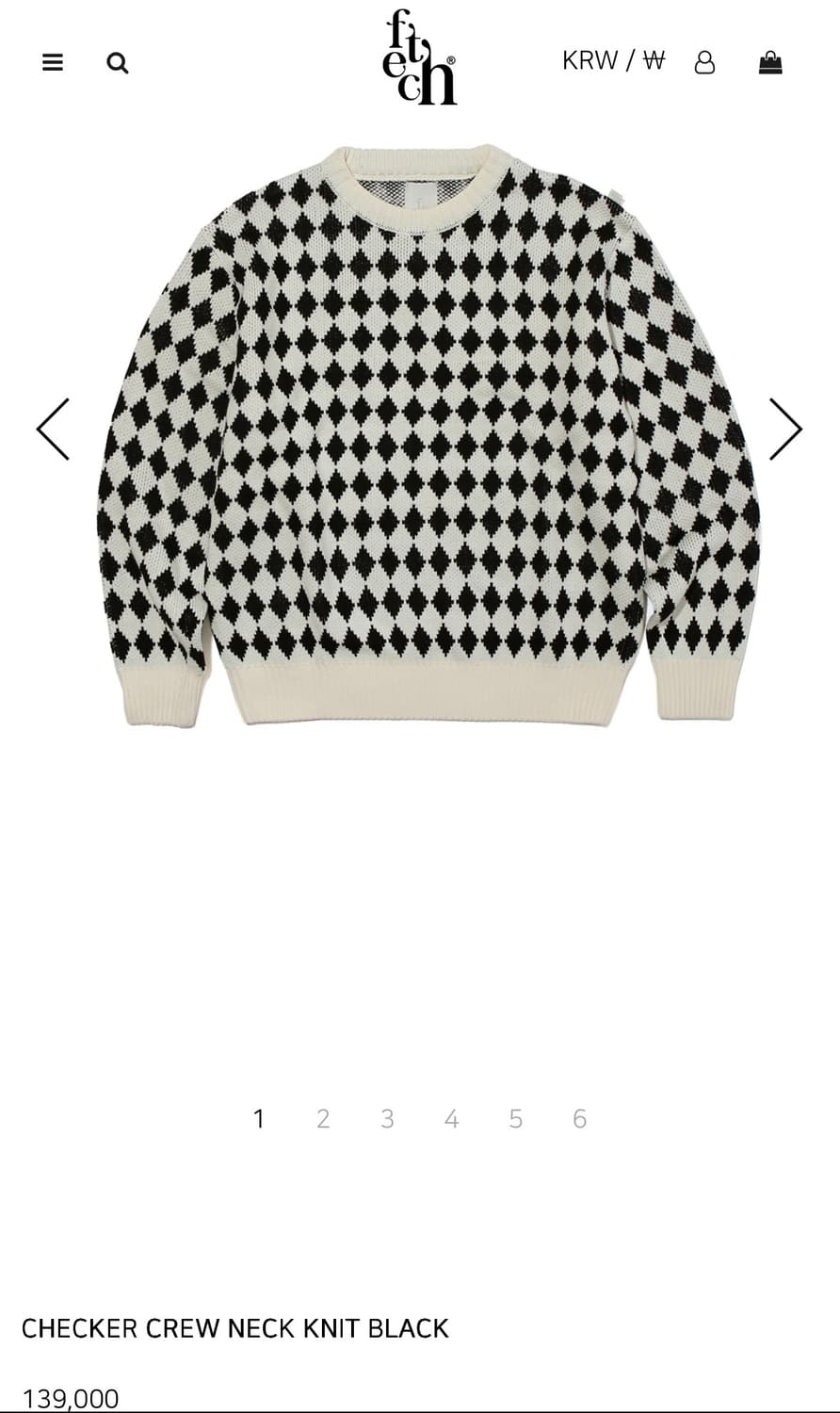 Fetch  체커 크루넥 니트 XL 상품이미지6