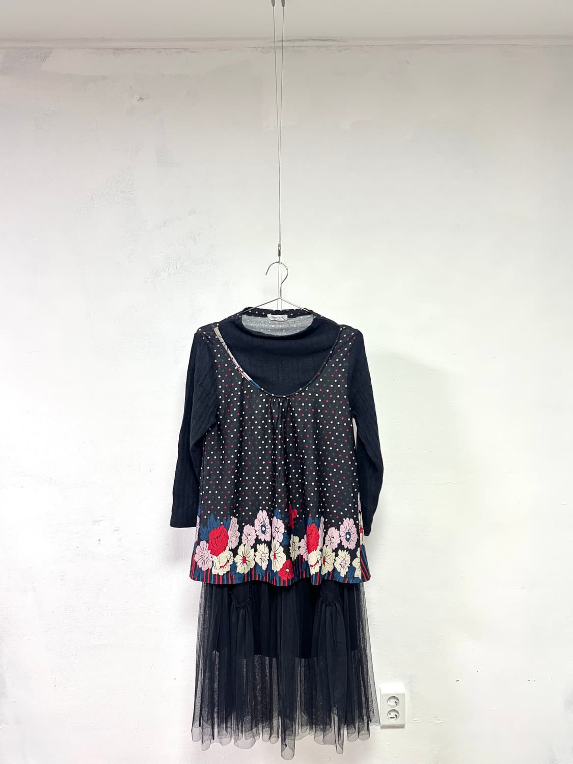 플로럴 도트 레이어드 블라우스 상품이미지4