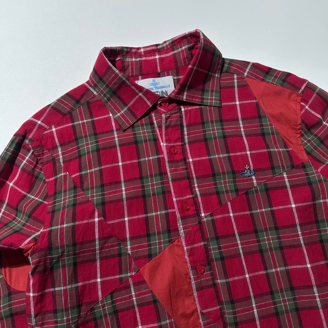 비비안 웨스트우드 ORB로고 체크 패치워크 셔츠  상품이미지3