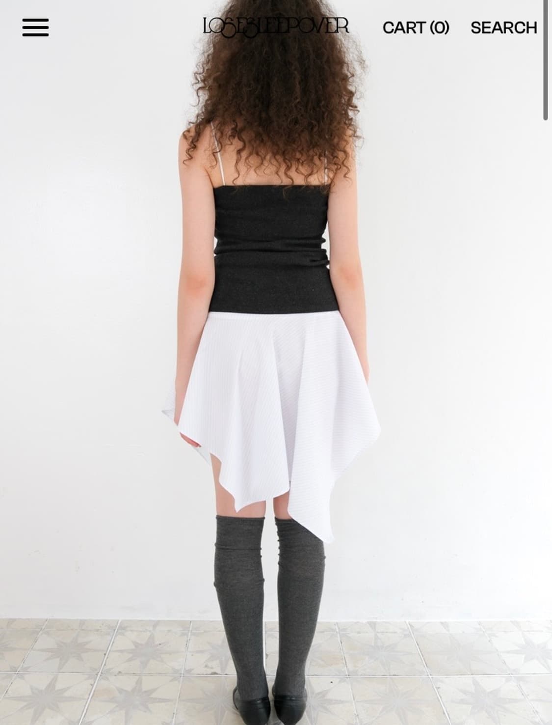 루즈슬립오버 스커트(흰색 스트라이프) 상품이미지4