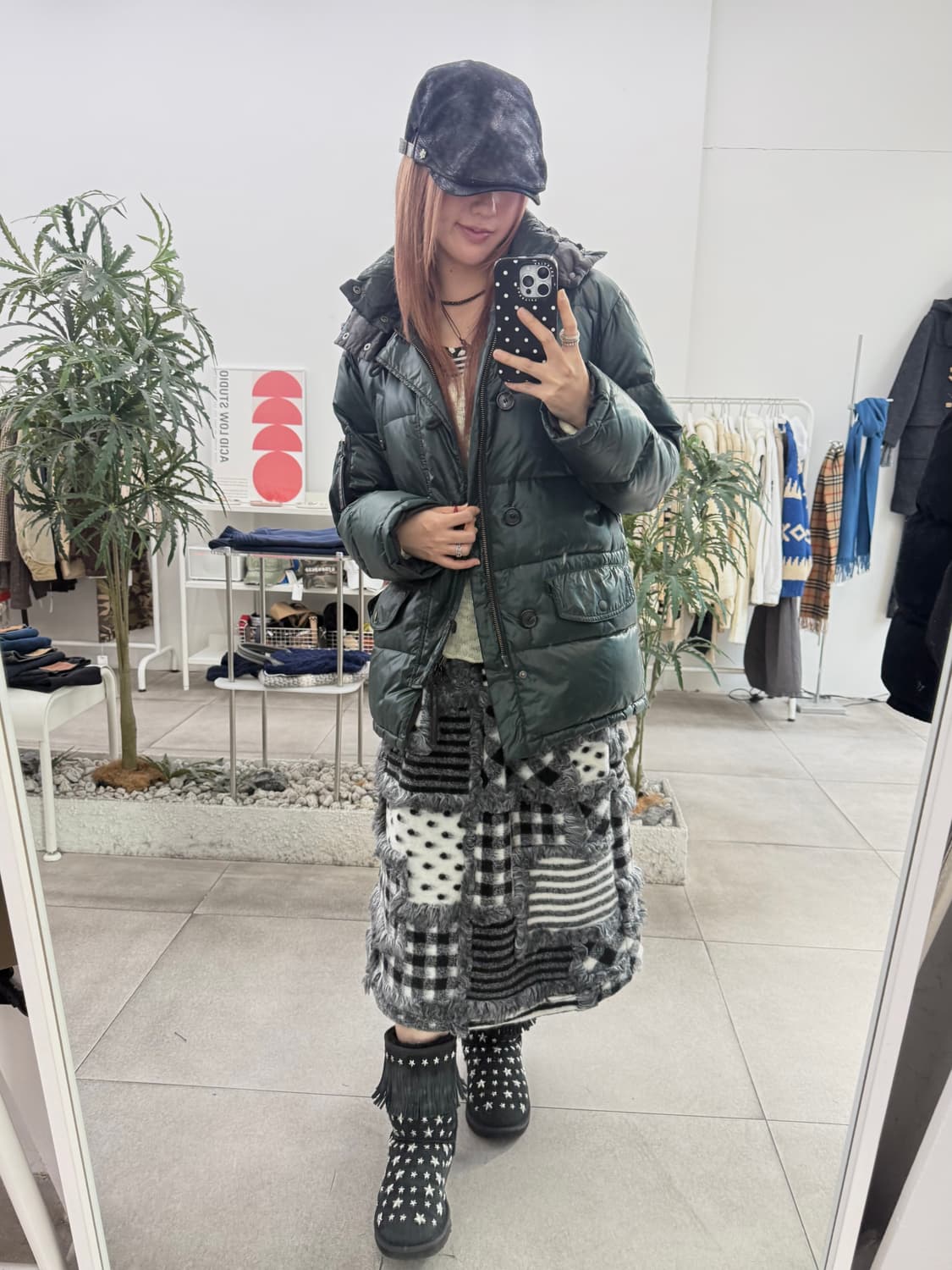 듀베티카 구스다운 모스그린 후드 패딩 점퍼 상품이미지2