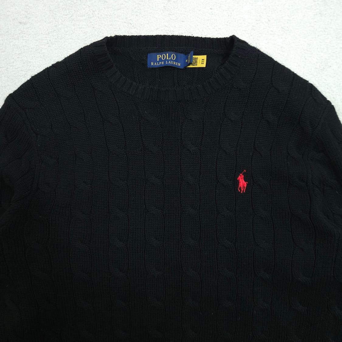 폴로 랄프 로렌 신형 QR 케이블 니트 M 블랙 상품이미지4