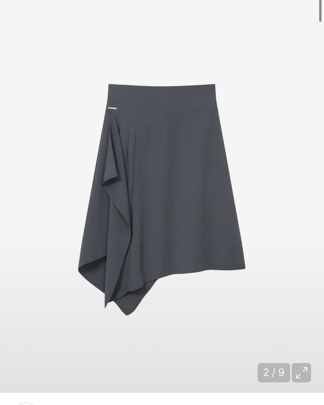 미세키서울 사이드 플리츠 미디 스커트 차콜 사이즈 상품이미지1