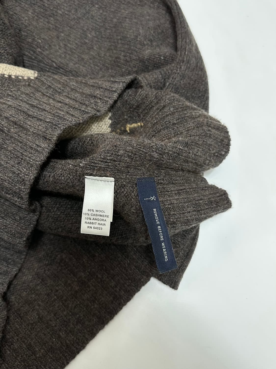 바나나리퍼블릭 울 캐시미어 브이넥 아가일 니트 상품이미지8