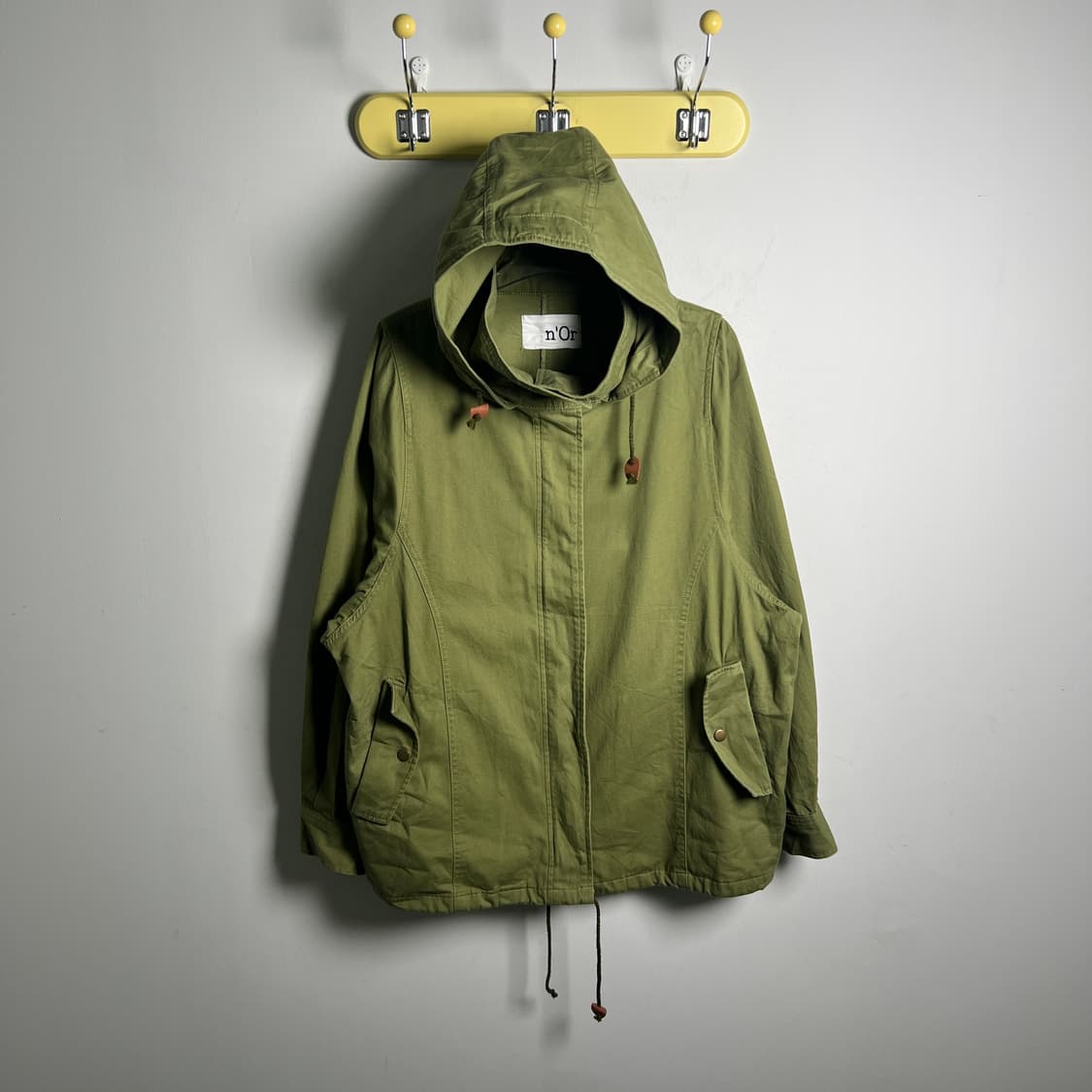 n'or label 카키 하이넥 후드 야상 자켓 상품이미지2
