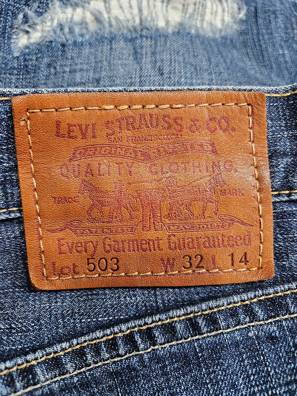 리바이스 503 블루 남성 허리 32 빈티지 데님 반바지  상품이미지3