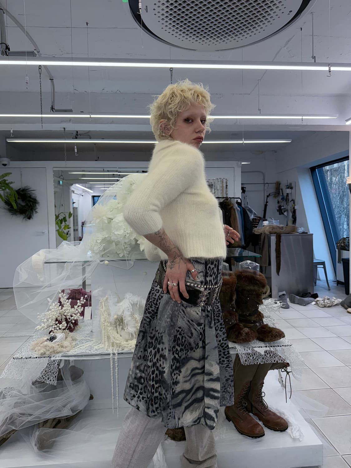 angora knit cardigan 상품이미지2