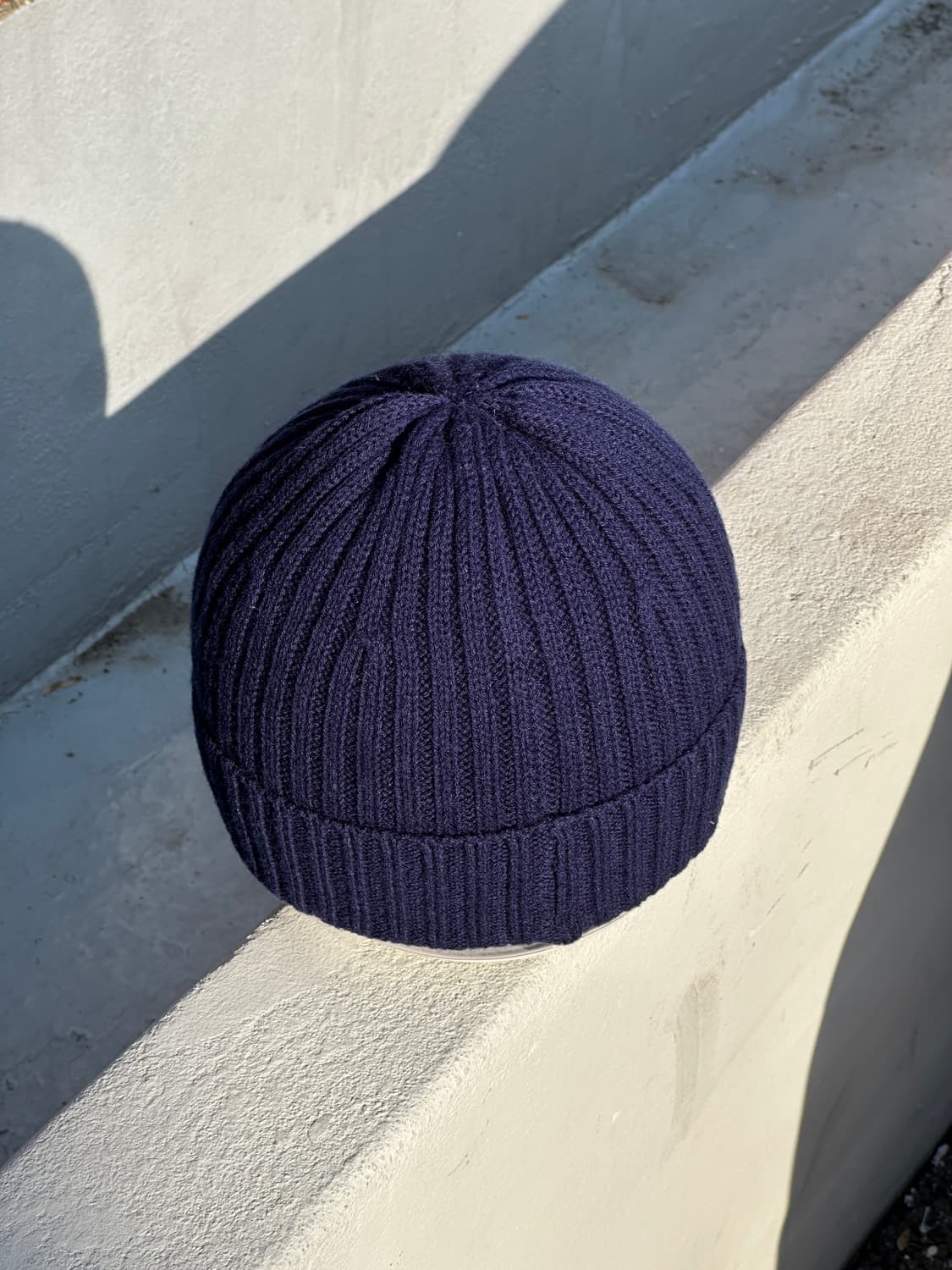 [F] 빈티지 네이비 골지 니트 비니 모자 상품이미지1