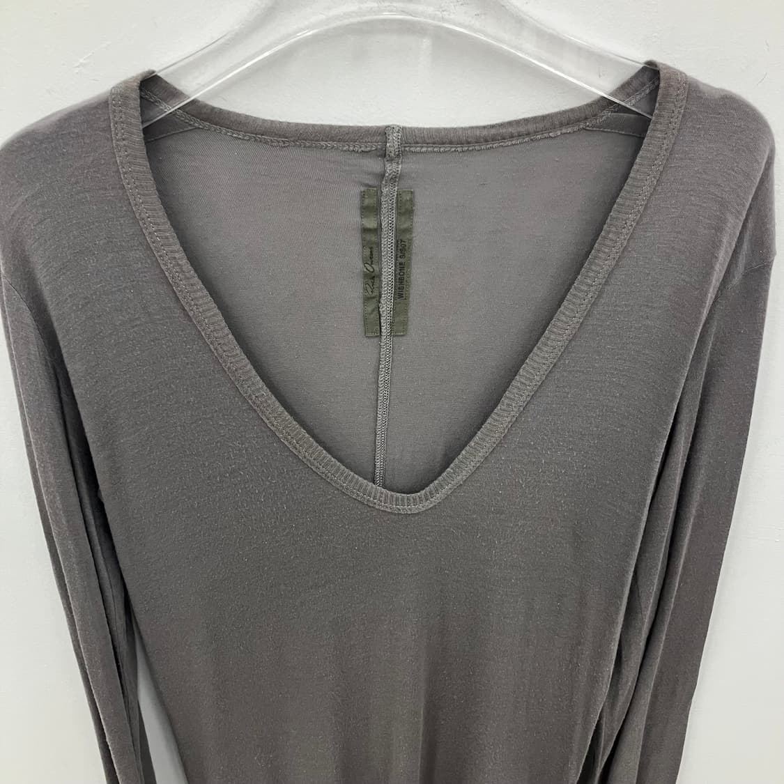 릭오웬스 07ss wishbone 그레이 브이넥 롱슬리브 38 상품이미지4