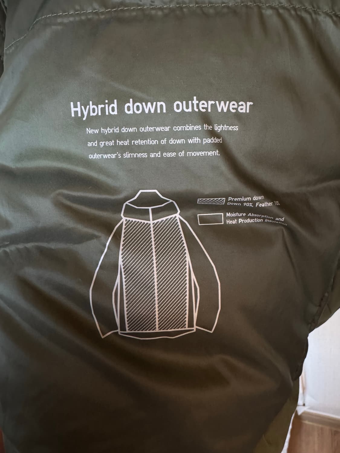 [L]Uniqlo 유니클로 하이브리드 다운 파카 카키 상품이미지4