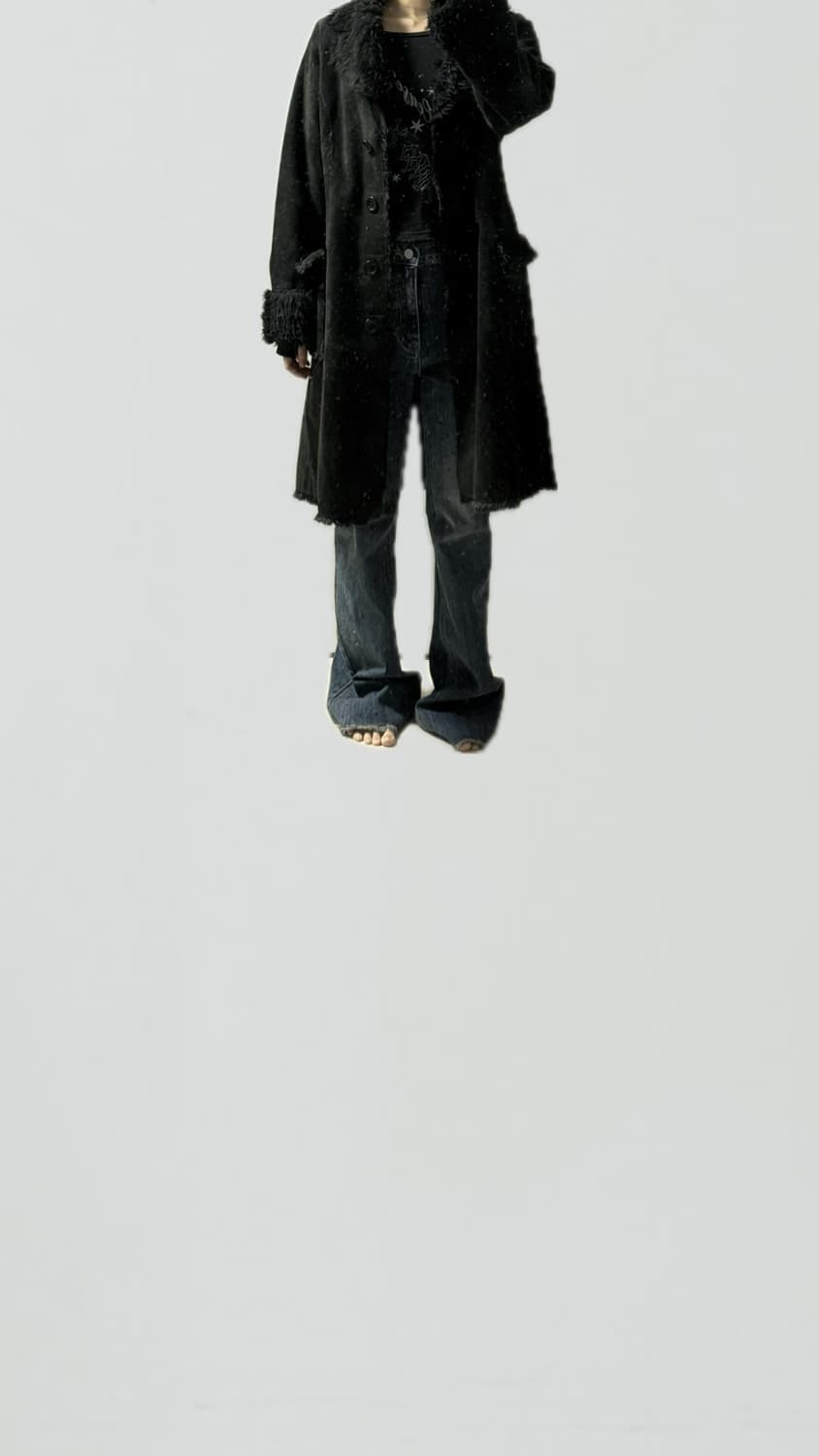 빈티지 롱 무스탕 코트 상품이미지5