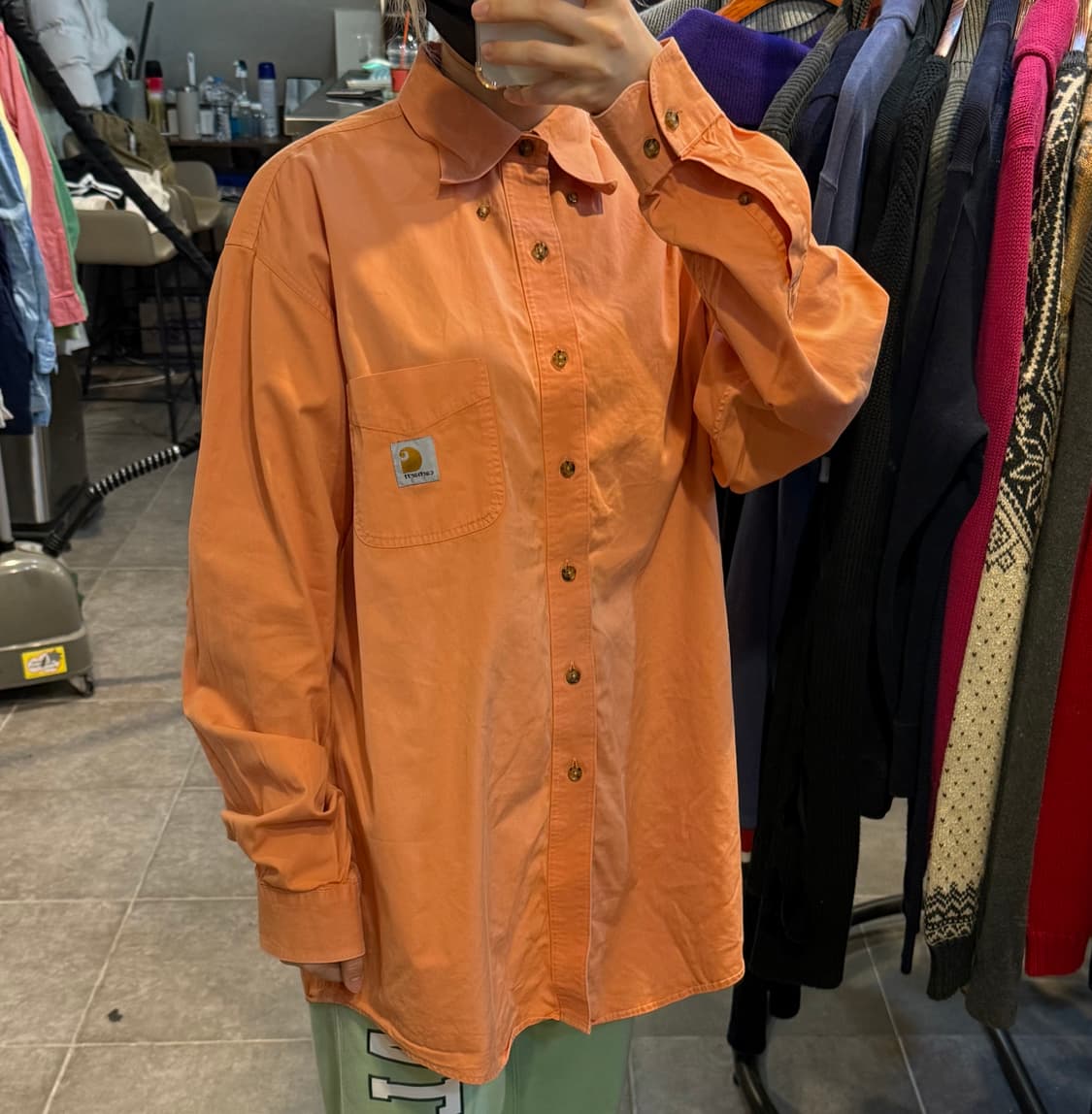 [NO.9] 칼하트 오렌지 긴팔셔츠 상품이미지3