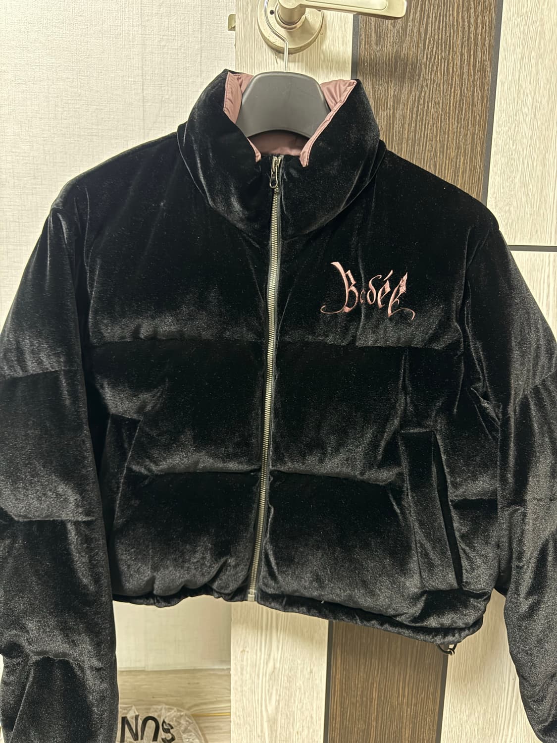 택포 배디 벨벳 벨루어 숏패딩 m 상품이미지4