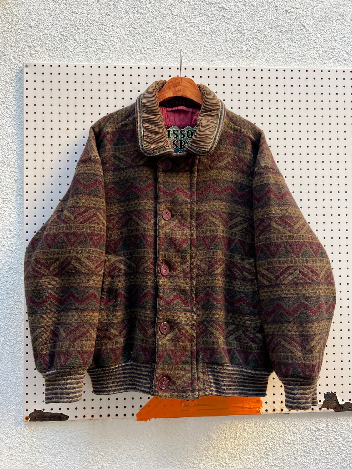 1990s MISSONI SPORT AZTEC CORDUROY 미쏘니봄버 상품이미지1