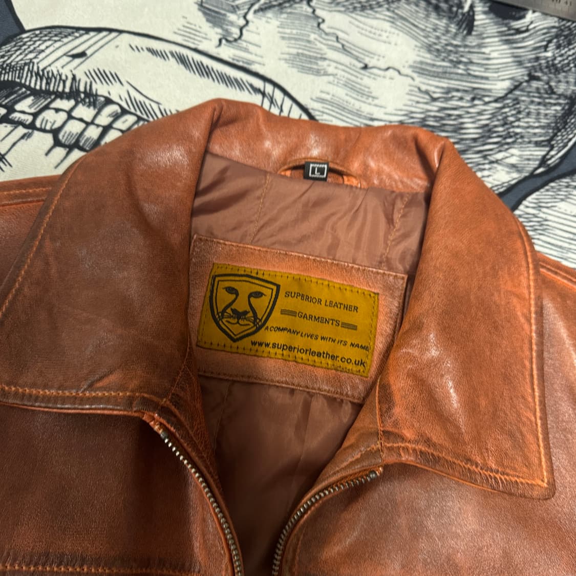 슈페리어 레더 봄버자켓 L사이즈 상품이미지4