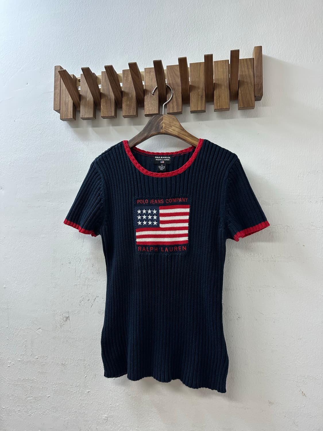 🇺🇸 POLO JEANS RALPH LAURE성조기 인타샤 반팔 니트 상품이미지2