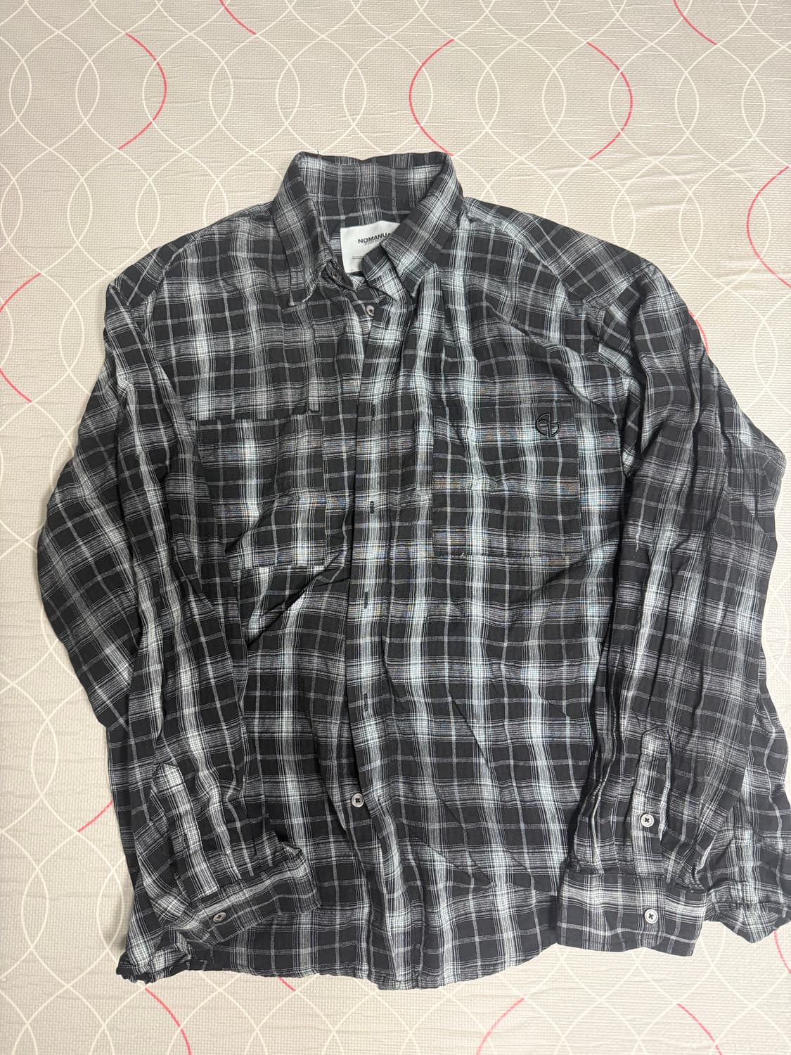 노메뉴얼 o.d 체크셔츠 블랙 상품이미지1