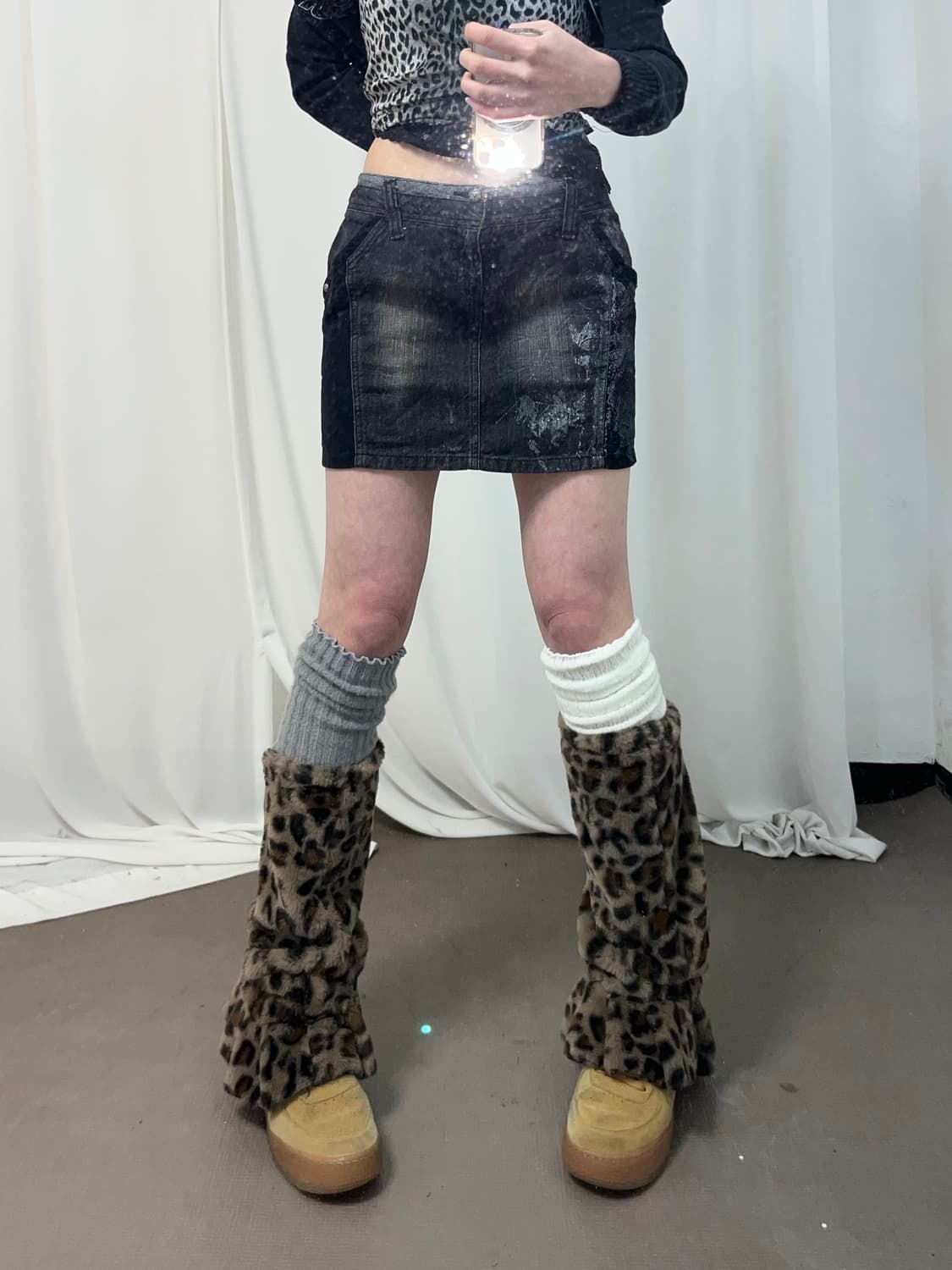 페어리무드 블랙 데님 스커트 상품이미지1