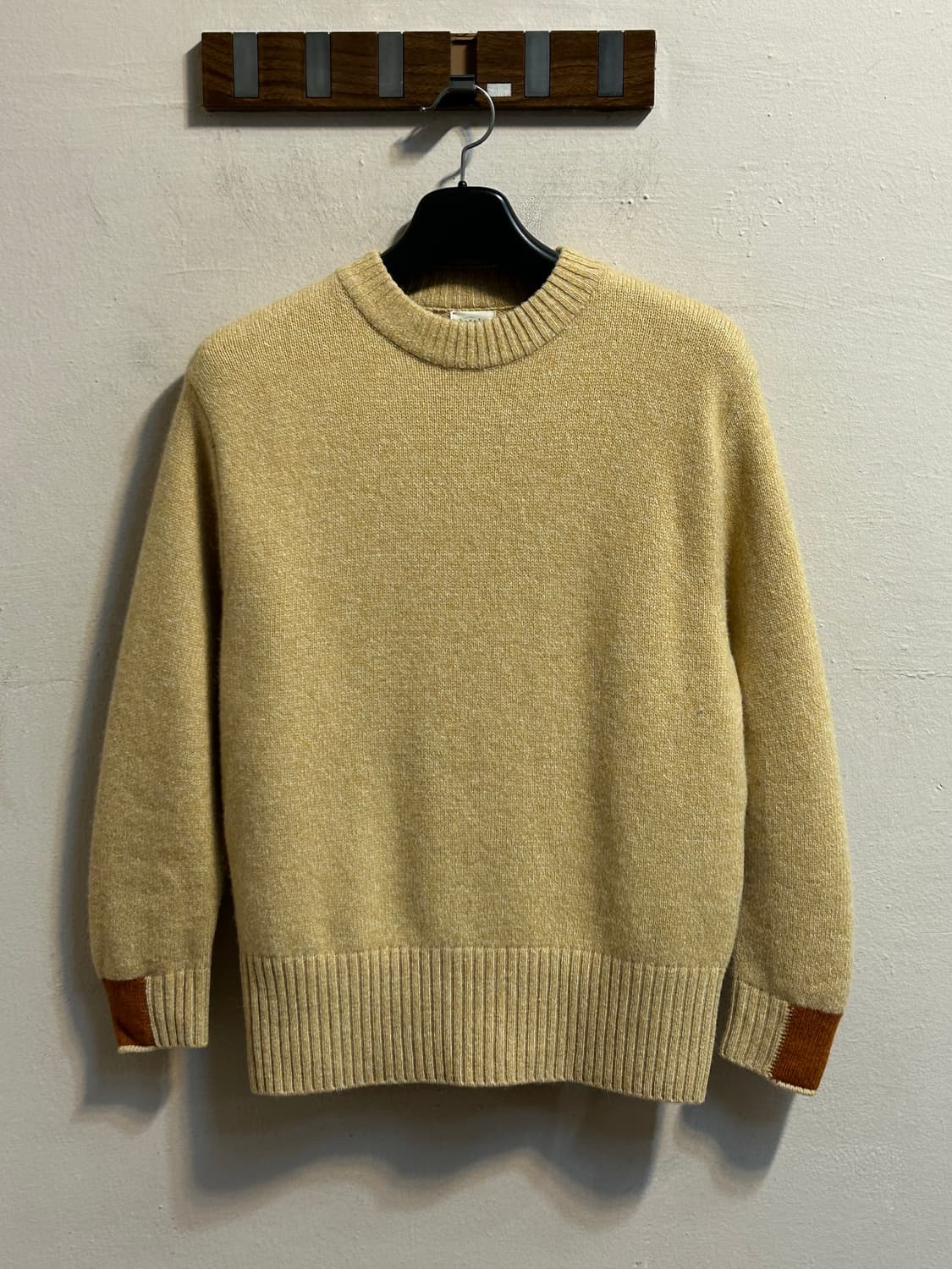 코텔로 울 알파카 배색 니트 스웨터 상품이미지1