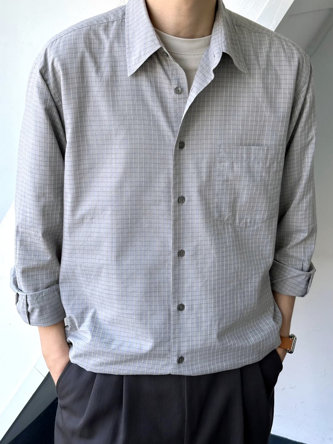 Light cotton graph check L/S shirt 상품이미지10