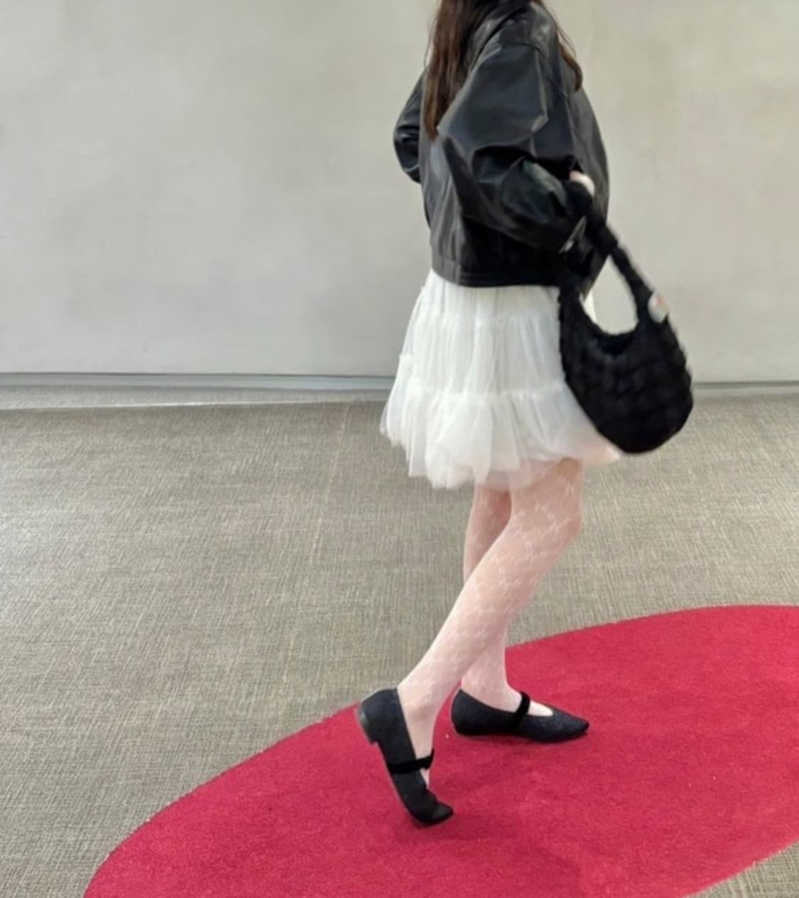 EGGKA 튤 미디 스커트 S(off-white) 상품이미지5