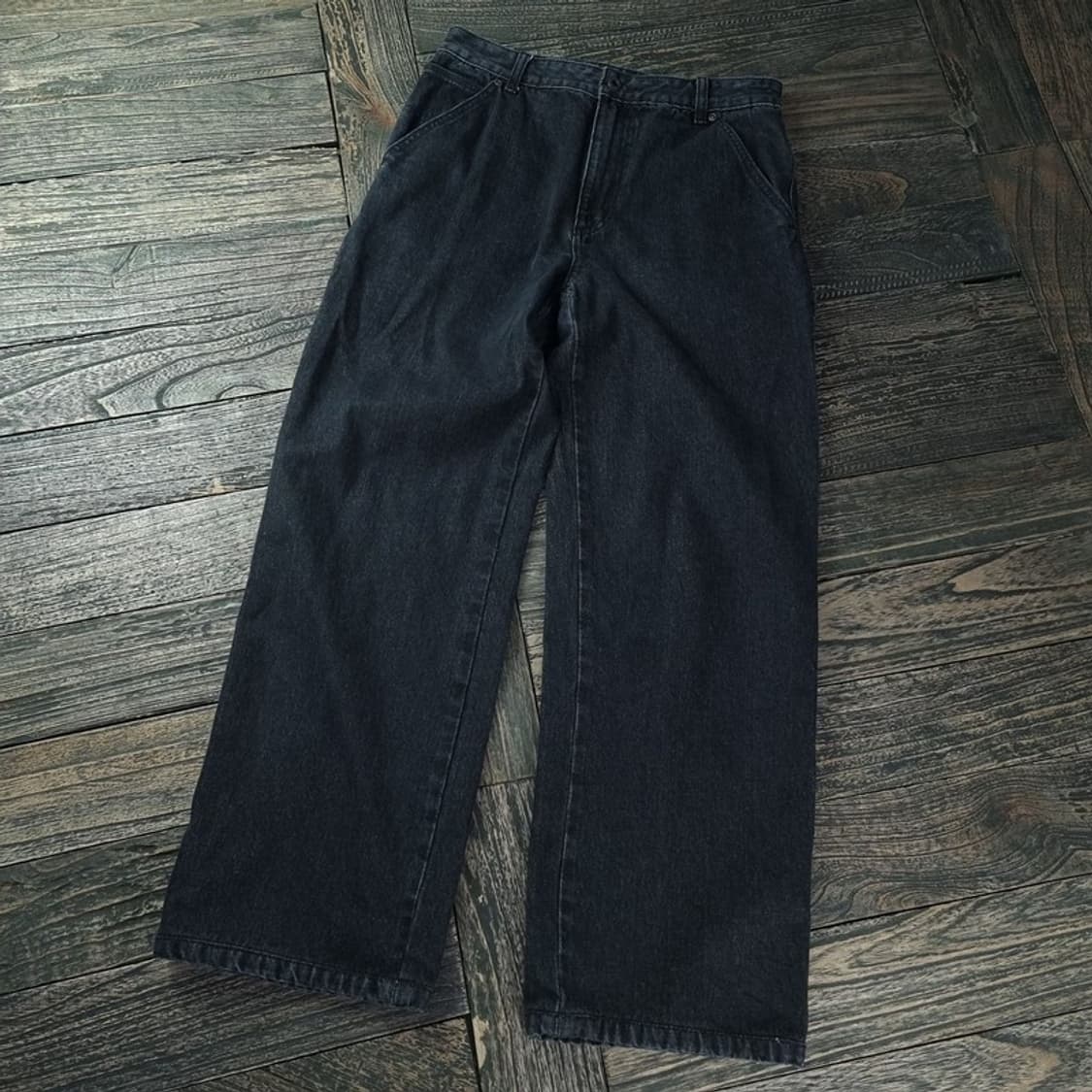 [인사일런스] 루즈핏 흑청 블랙 데님 팬츠 청바지 M18332 상품이미지1