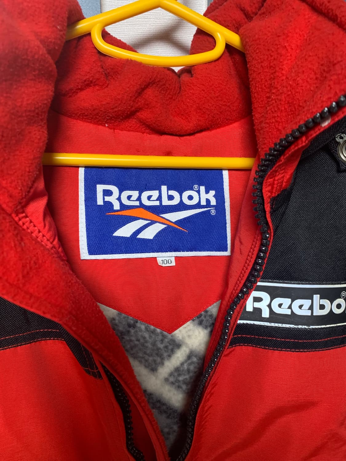 리복 바람막이 자켓 레드블랙 100 상품이미지2