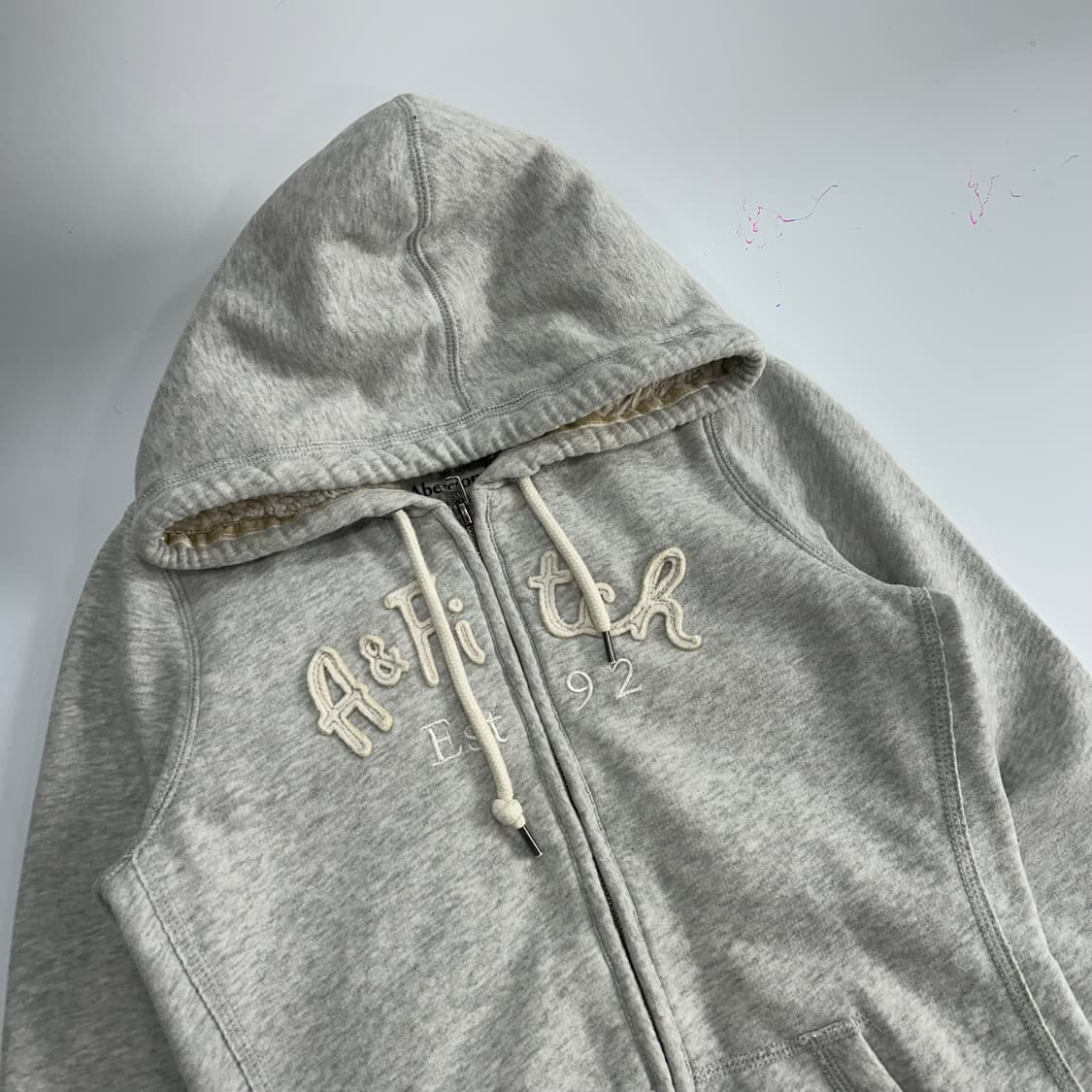 Abercrombie 아베크롬비 퍼 안감 멜란지 후드집업 상품이미지4