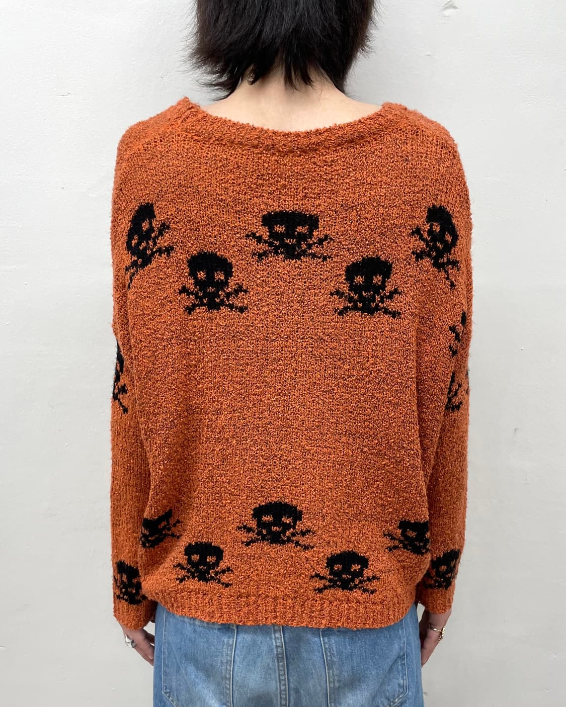 Big Skull Crop Orange Knit 상품이미지4