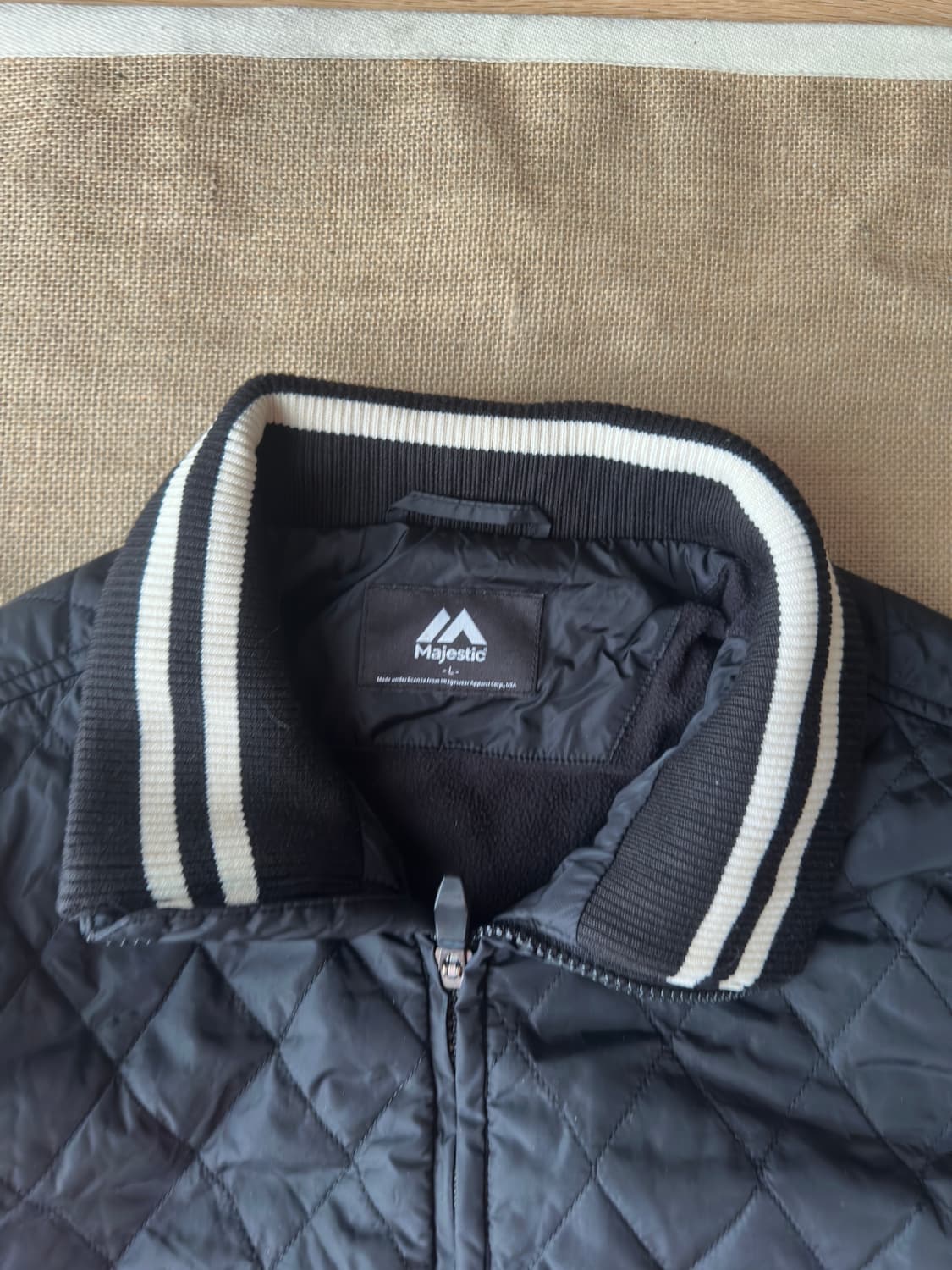Majestic 블랙 퀼팅 점퍼 L(100) 상품이미지5