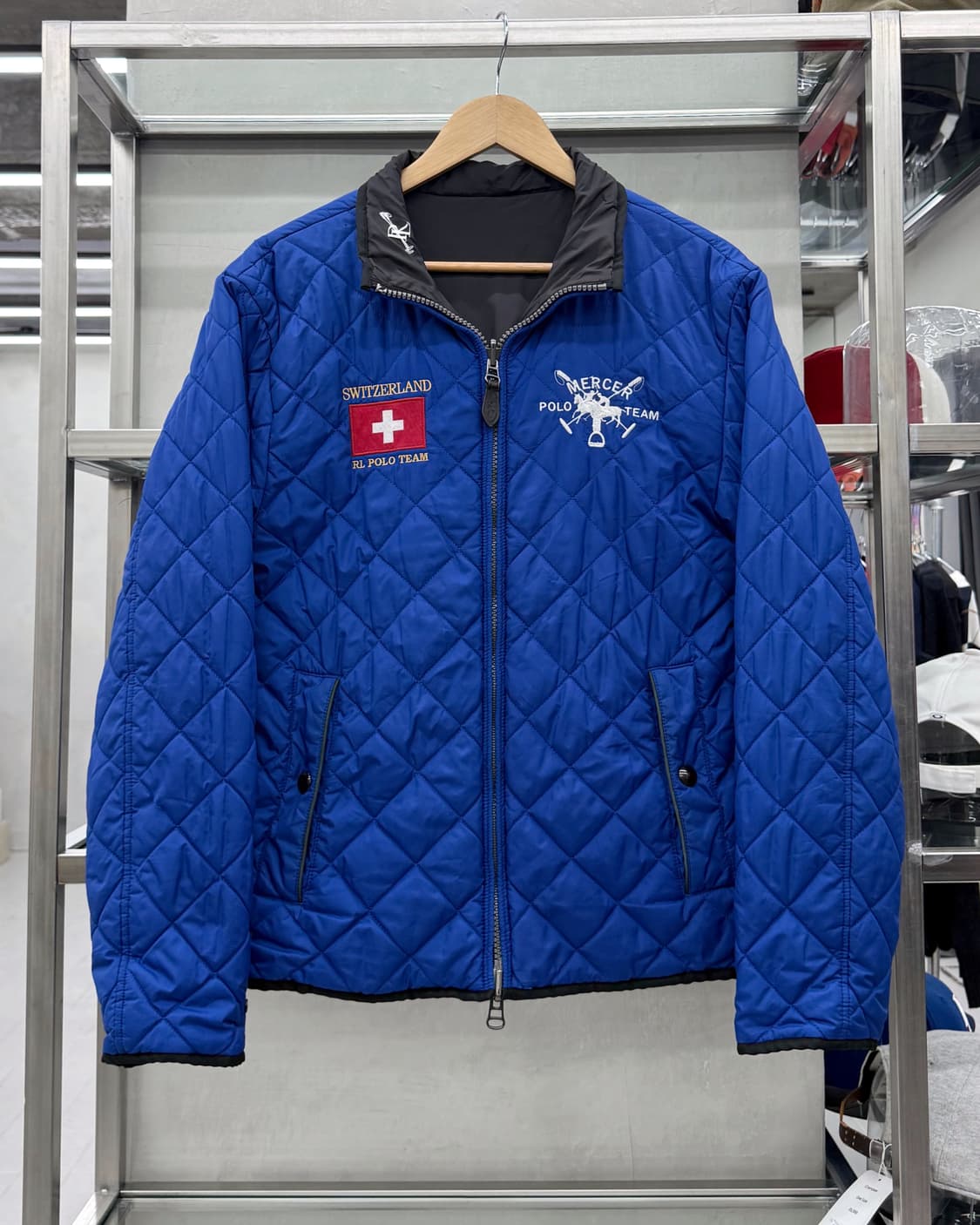 폴로 랄프로렌 00s 스위스 크레스트 리버시블 퀼티드 봄버 자켓 상품이미지1