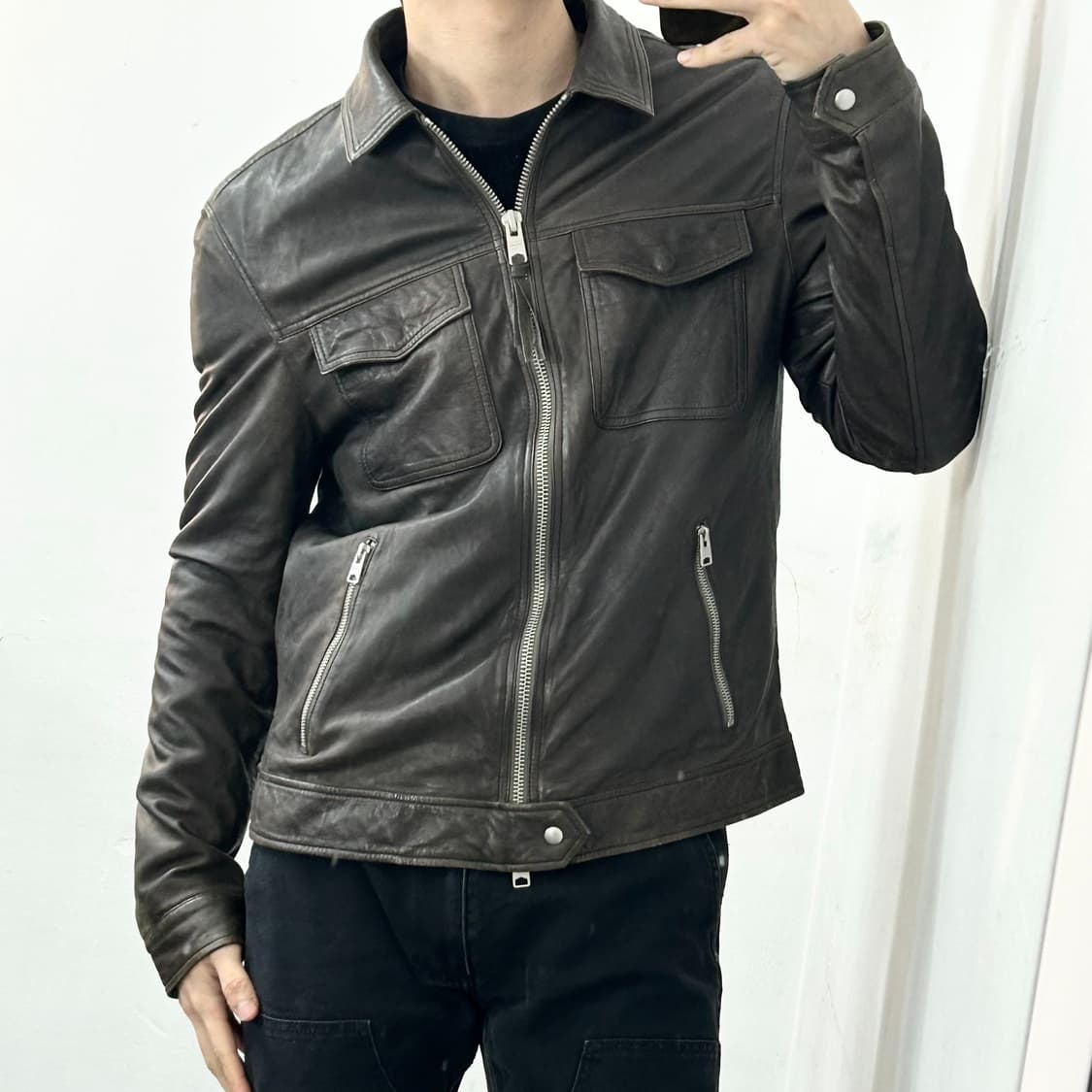 올세인츠 양가죽 투웨이 바이커 자켓 상품이미지1