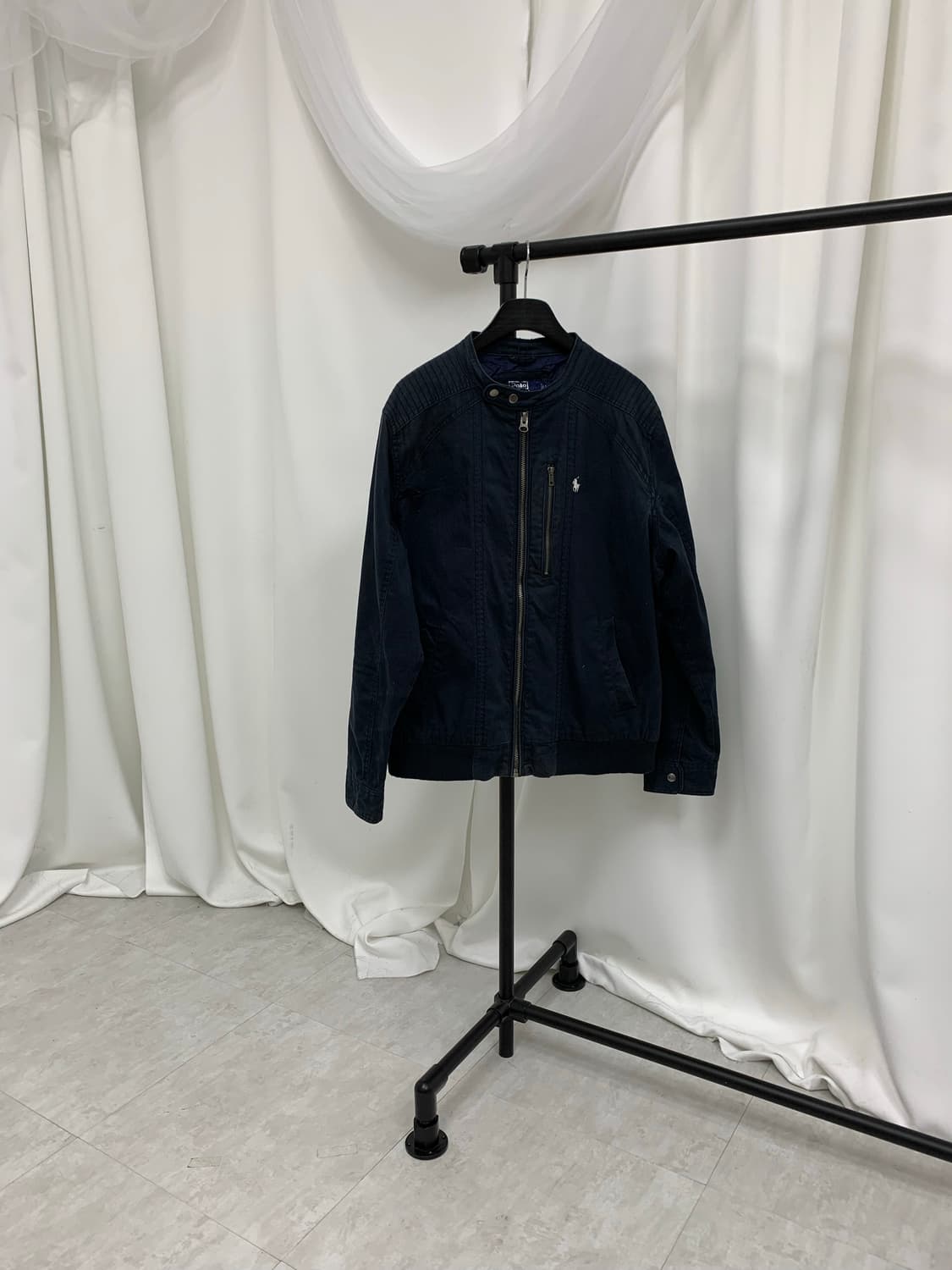 폴로 딥네이비 바이커 스타일 블루종 상품이미지2