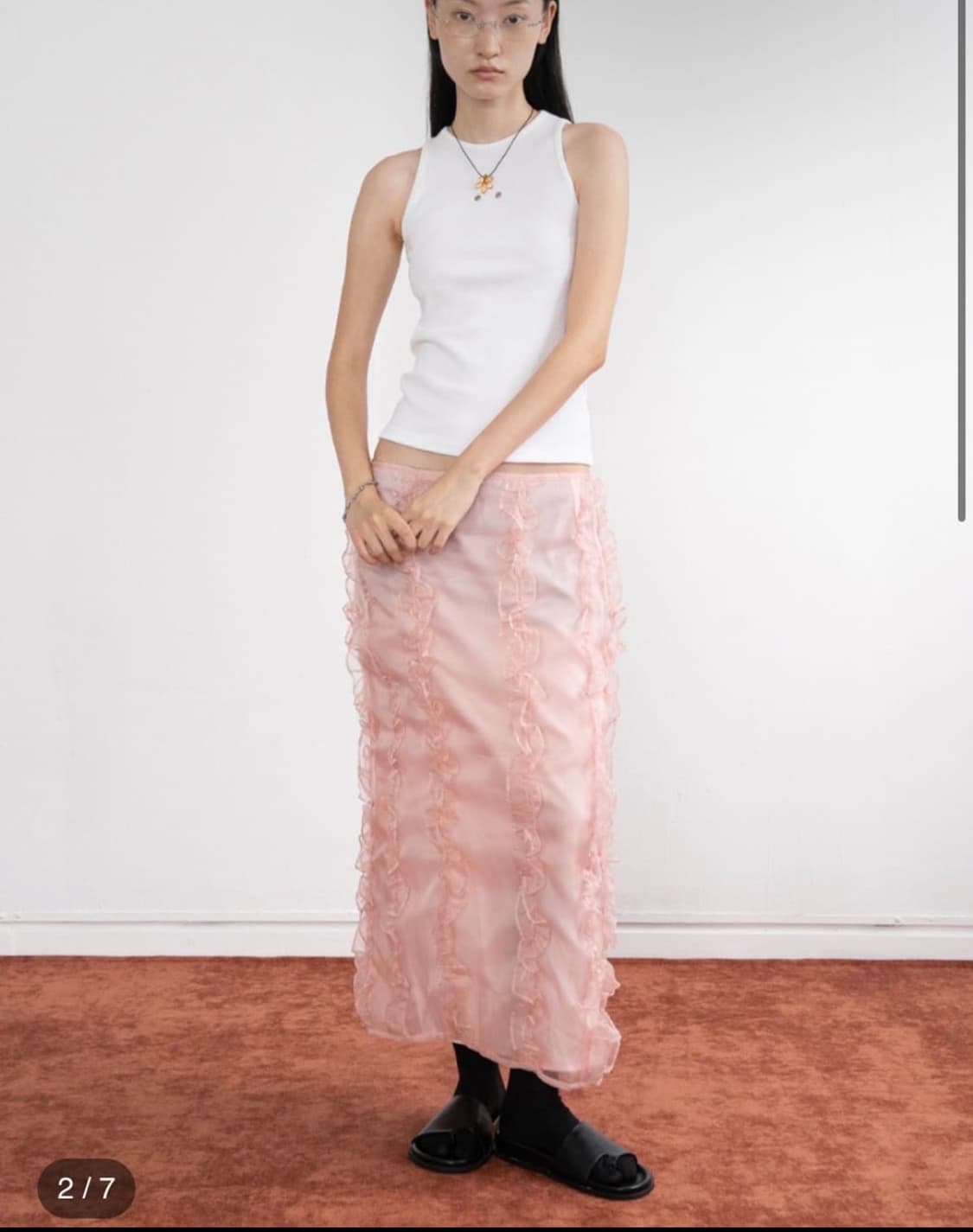 피키소사이어티 오간자 스커트 상품이미지1