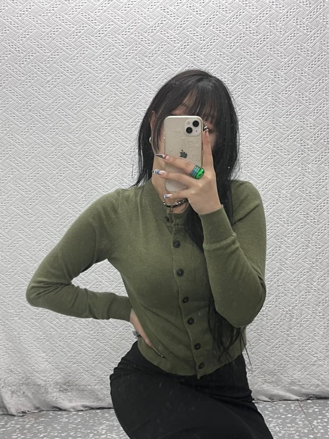 자라 세일러카라 말차카키 슬림핏 여리 세미크롭 가디건 85 C07923 상품이미지1